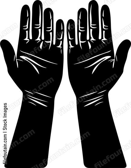 both hands opened