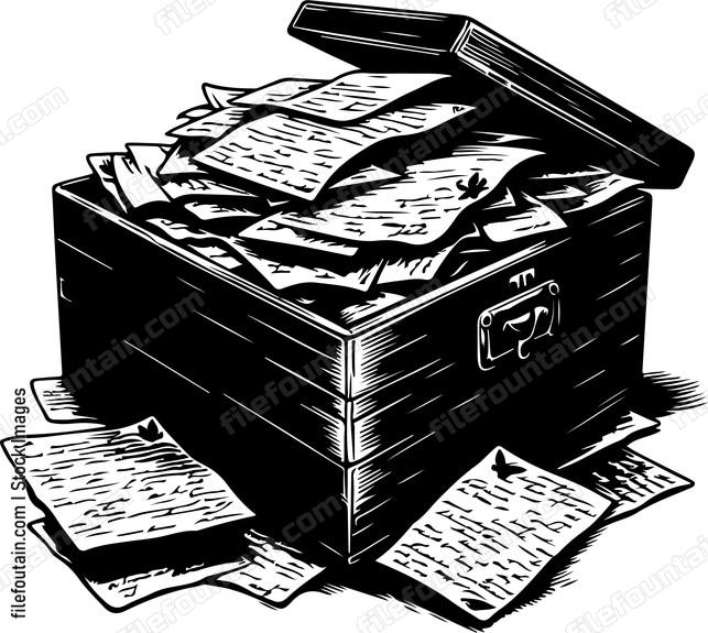 Box of handwritten letters and correspondence