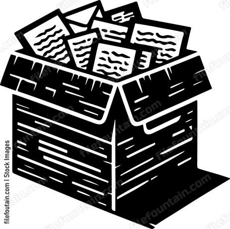 Box of handwritten letters and correspondence