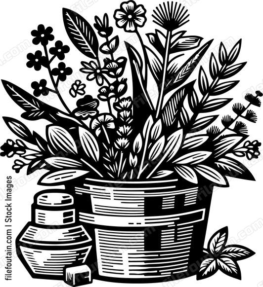 Box of organic herbs and herbal remedies