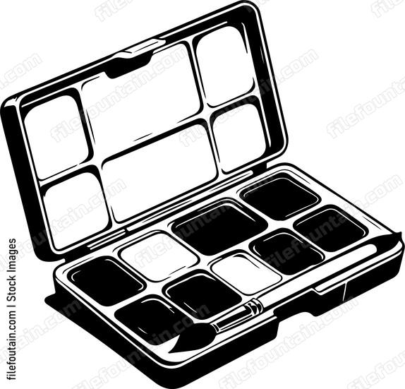 Box of vibrant watercolor paints