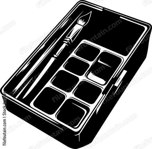 Box of vibrant watercolor paints