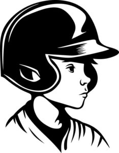 Boy In Baseball Helmet