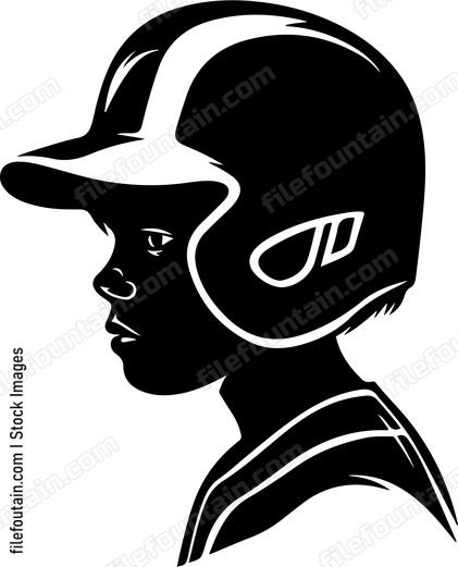Boy In Baseball Helmet