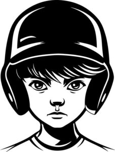 Boy In Baseball Helmet