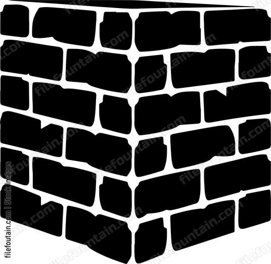 Bricks arranged in a corner