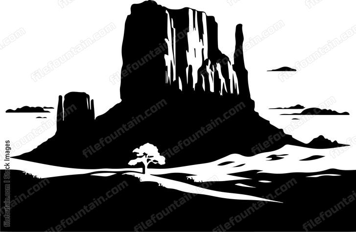 Texas Butte Vector Butte Landscape Logo Vector Design - FileFountain