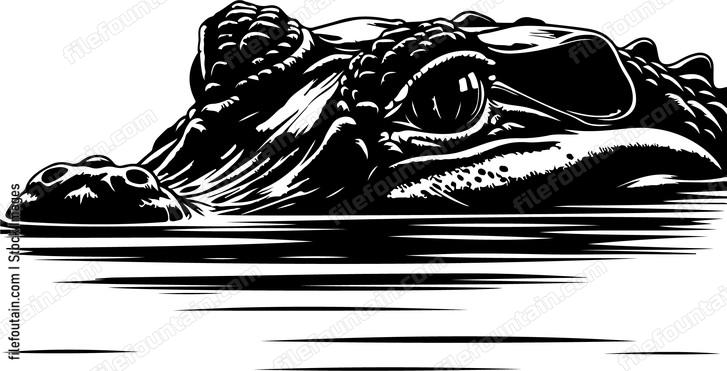 Caiman lurking beneath the waters surface eyes just visible