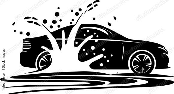 Car Driving Through A Puddle