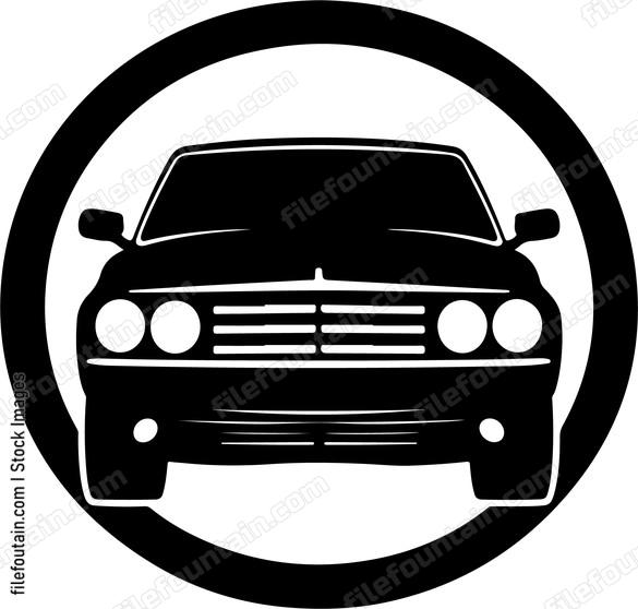 Car in a circle outline