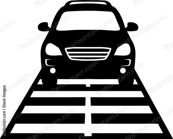 Car stopped at pedestrian crossing
