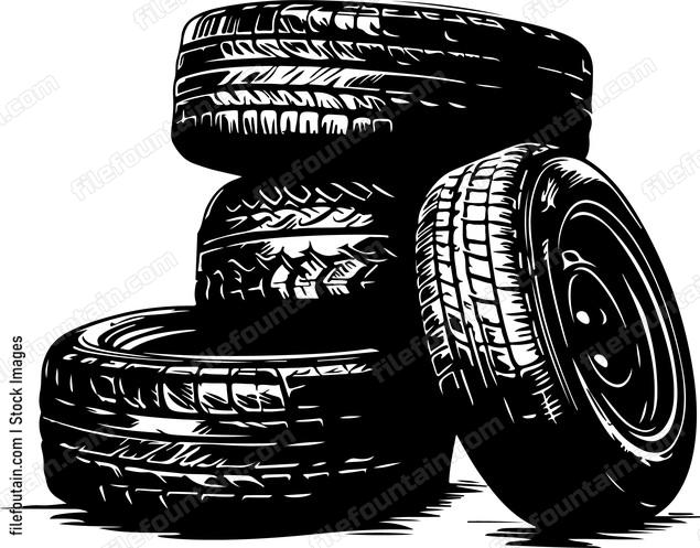 Car Tire Pile