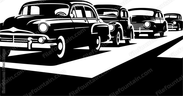 Cars honking in celebration during a parade