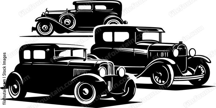 Cars parked at a vintage car show