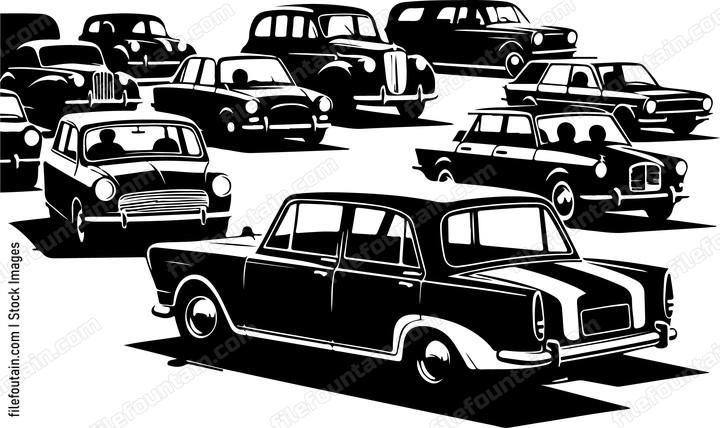 Cars participating in a carpooling initiative