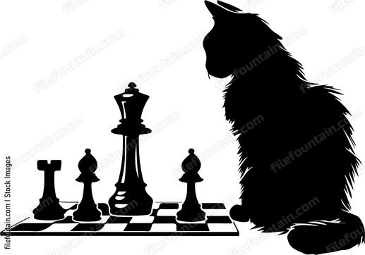 Cat Playing Chess