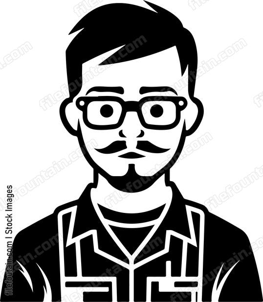 character with glasses and mustache