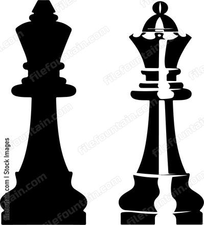 Chess king and queen