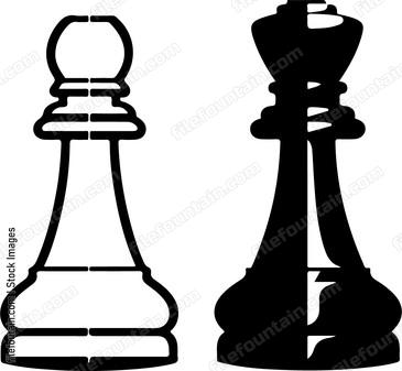 Chess pieces king and pawn