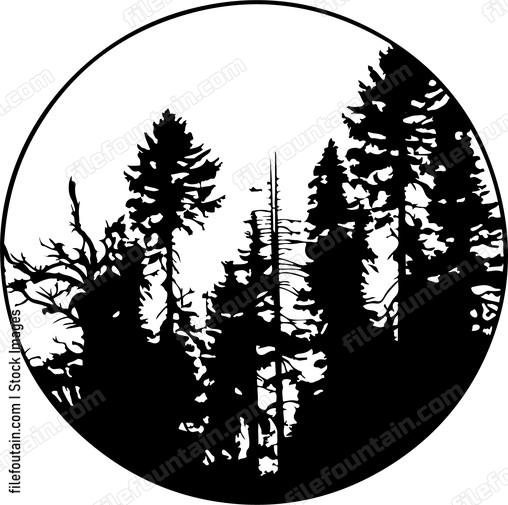 Circle Frame With Trees