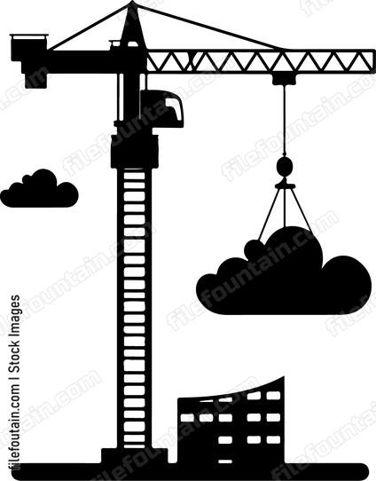 Construction Crane Lifting A Cloud