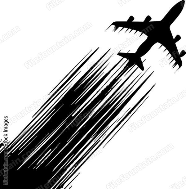 Contrail Of Airplane Flying