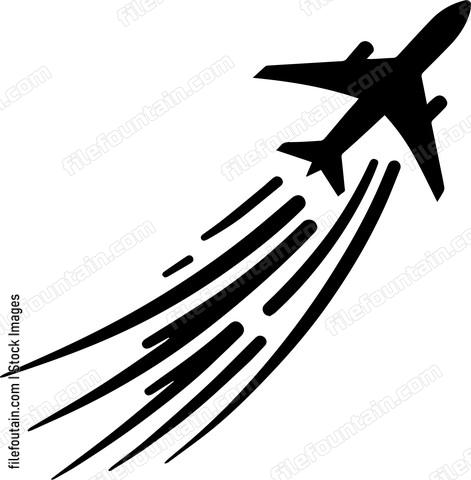 Contrail Of Airplane Flying