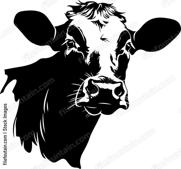 Cow head silhouette