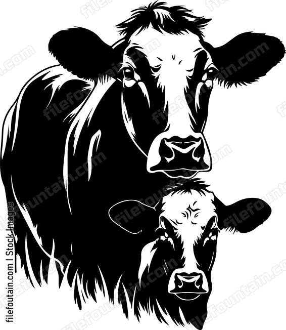 Cow Mama And Baby