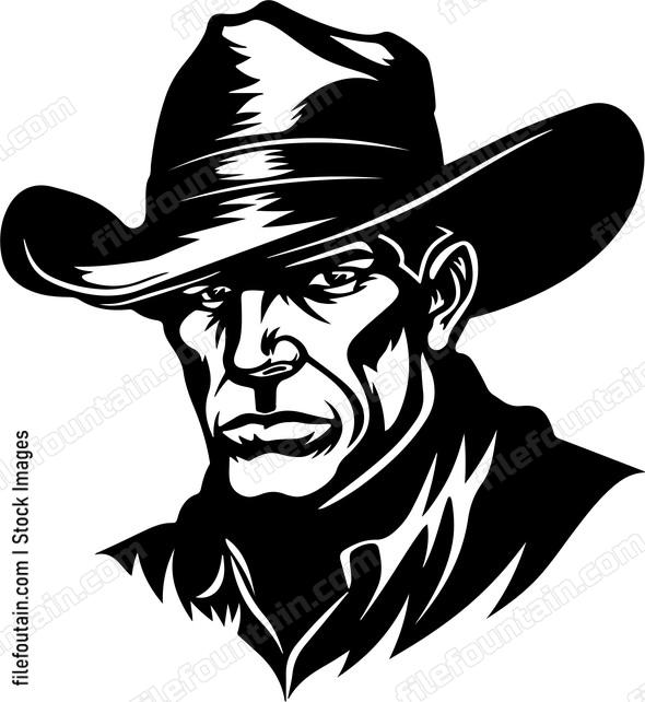 Cowboy Head Mascot