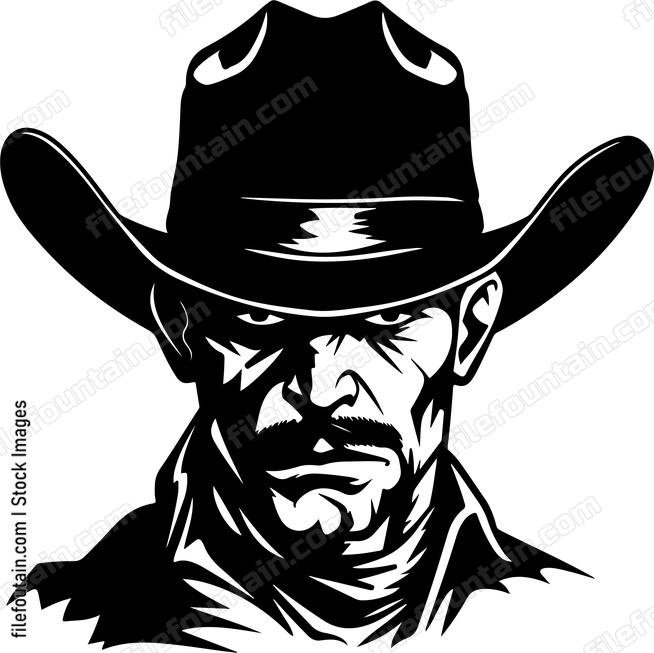 Cowboy Head Mascot