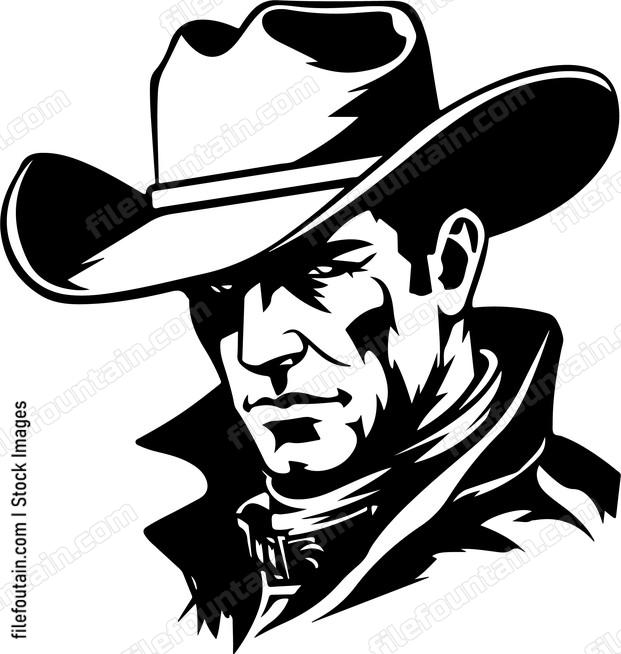 Cowboy Head Mascot