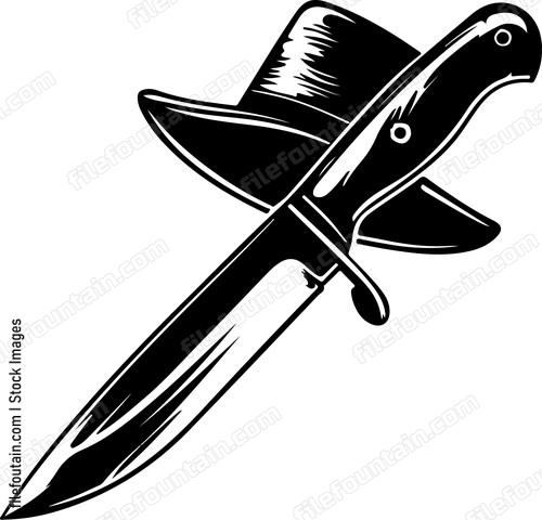 Cowboy Knife and Hat