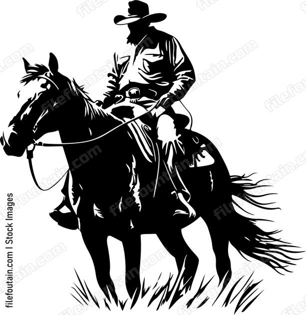 Cowboy On Horse