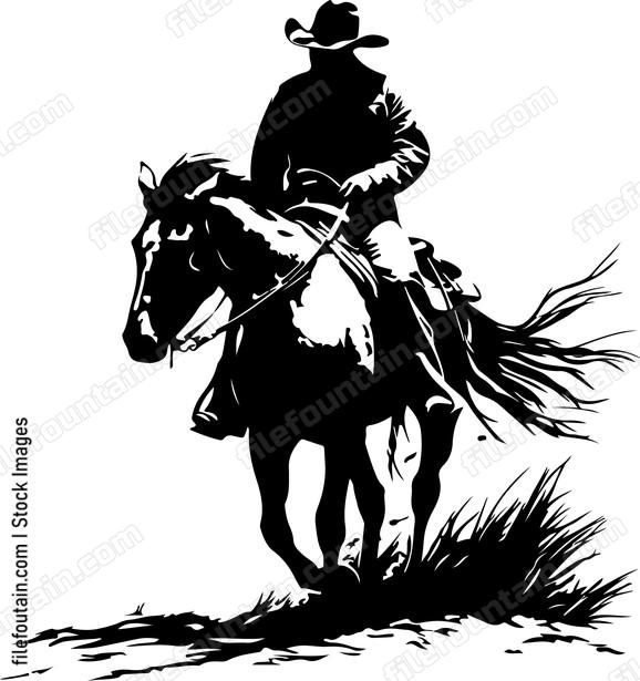 Cowboy On Horse