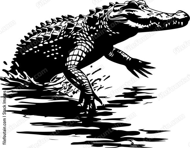Crocodile Jumping Out Of W fb