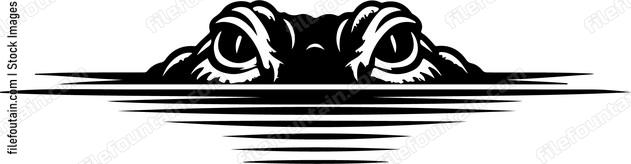 Crocodile lurking beneath the waters surface eyes just visible