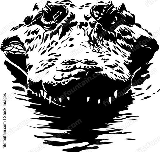 Crocodile Submerged In Wat c a ed