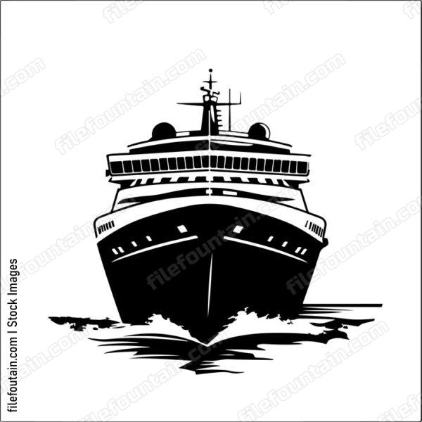 Cruise Ship Anchored Front Facing