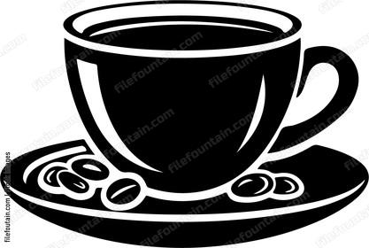 Cup Of Coffee And Beans