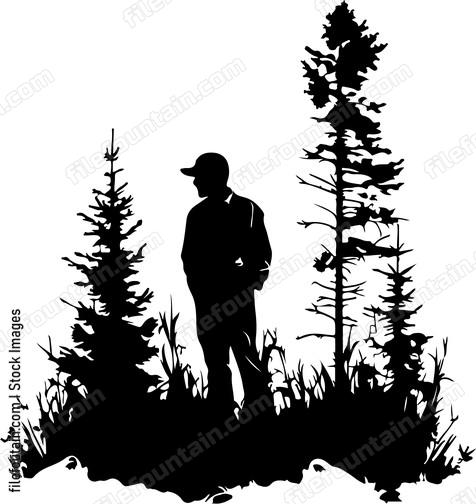 Dark Forest Man Standing