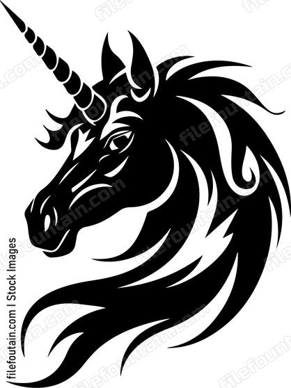 Dark unicorn head
