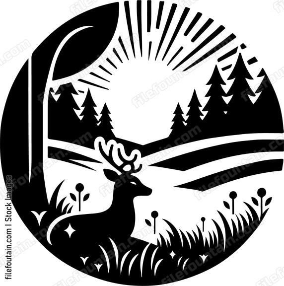 Deer enjoying a peaceful moment in a sun dappled glade