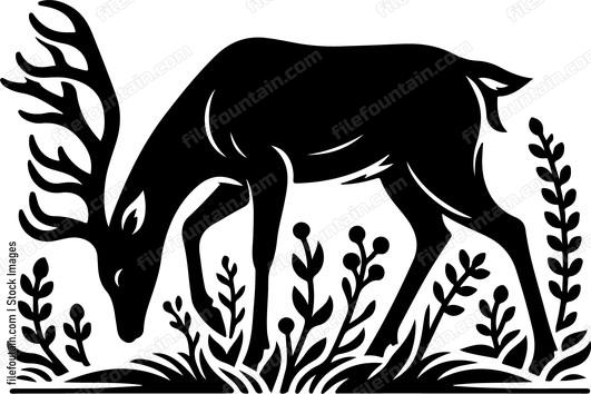 Deer foraging for berries and foliage