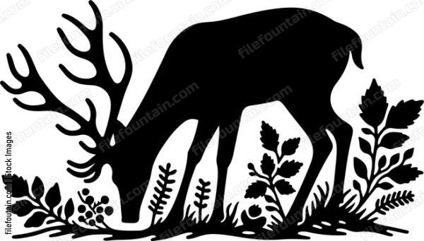 Deer foraging for berries and foliage