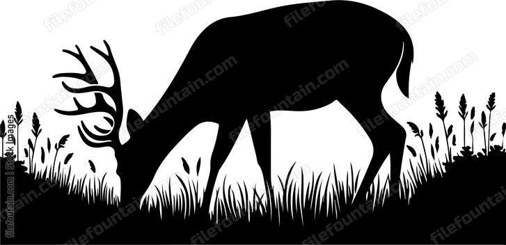 Deer grazing peacefully in a sunlit meadow