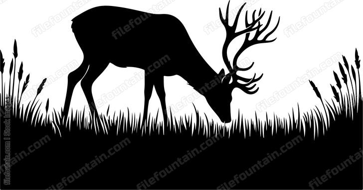 Deer grazing peacefully in a sunlit meadow