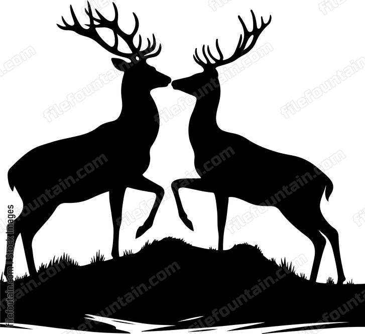 Deer sharing a tender moment with its mate