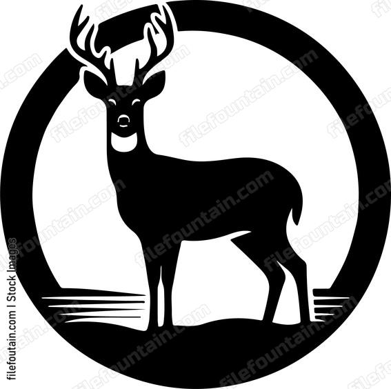 Deer standing alert ears perked for any sounds