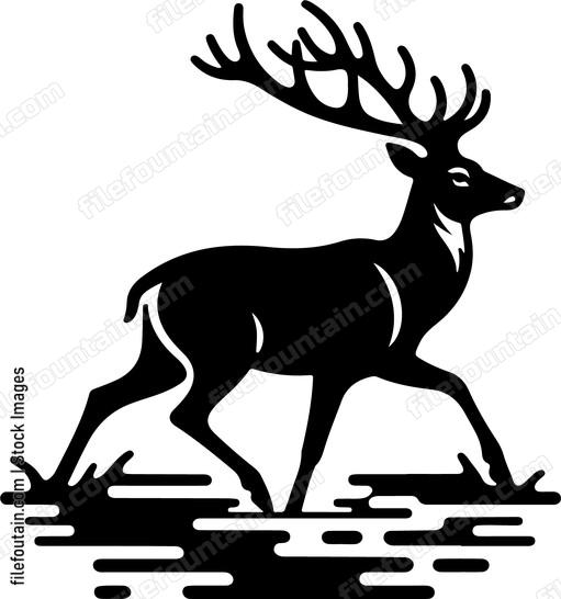 Deer wading through a shallow stream with ease